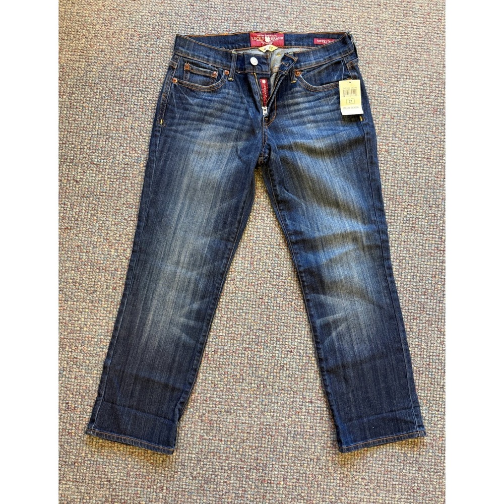 Lucky Brand Sweet N Crop Jeans Womens 4/27 Dark Wash Straight Leg Denim New NWT